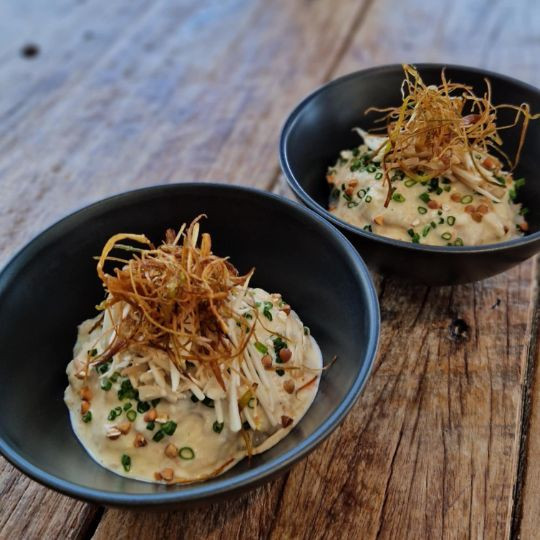 Asian cod donburi, miso and enoki |