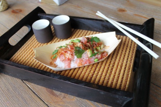 Tuna Tataki Poke bowl, spicy mayo, edamame, sesame seeds, green onion - Virtual Workshop Version